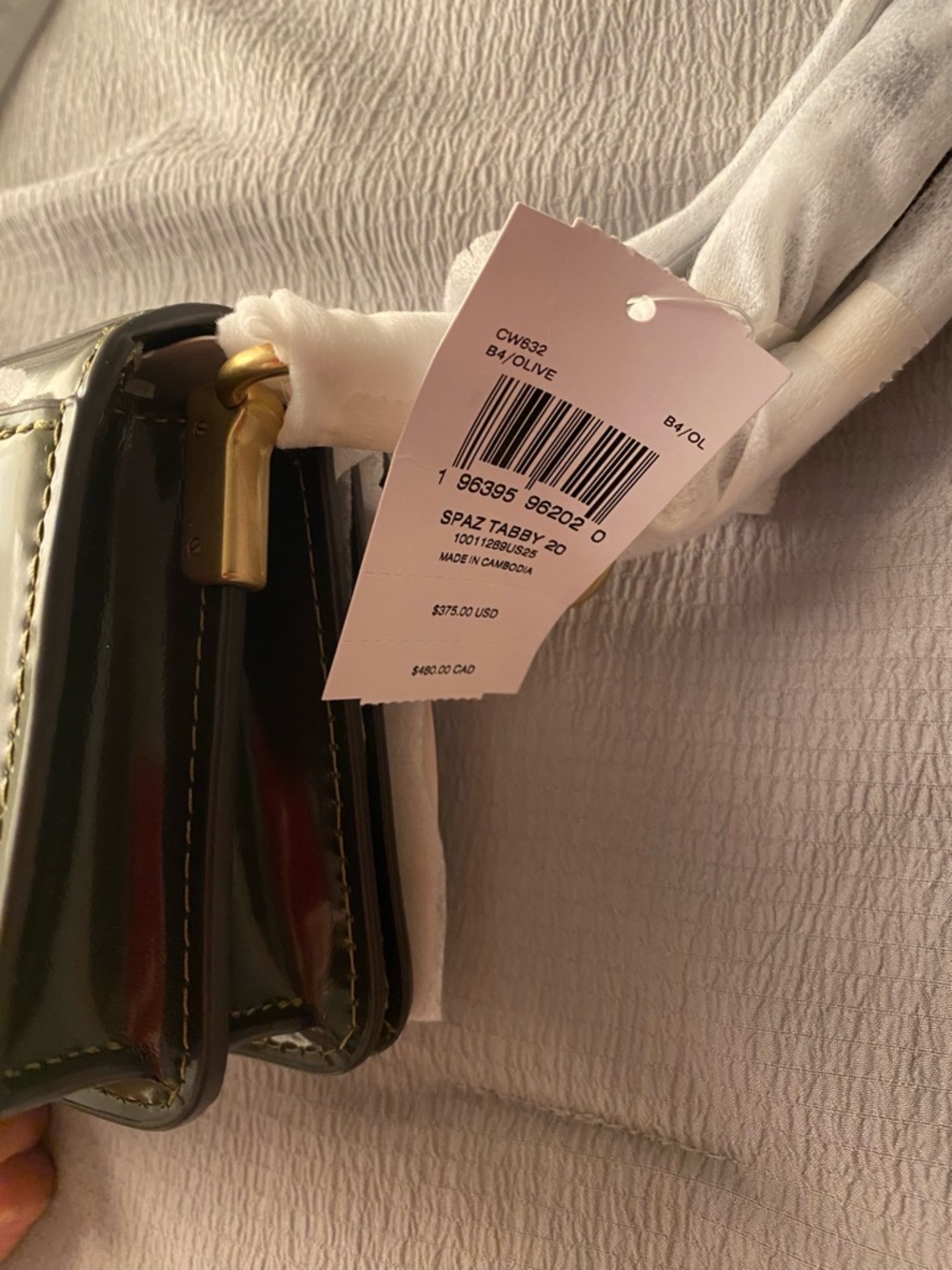 Coach Tabby 20 in Dark Olive Spazzolato Leather CW632 - Picture 6 of 7